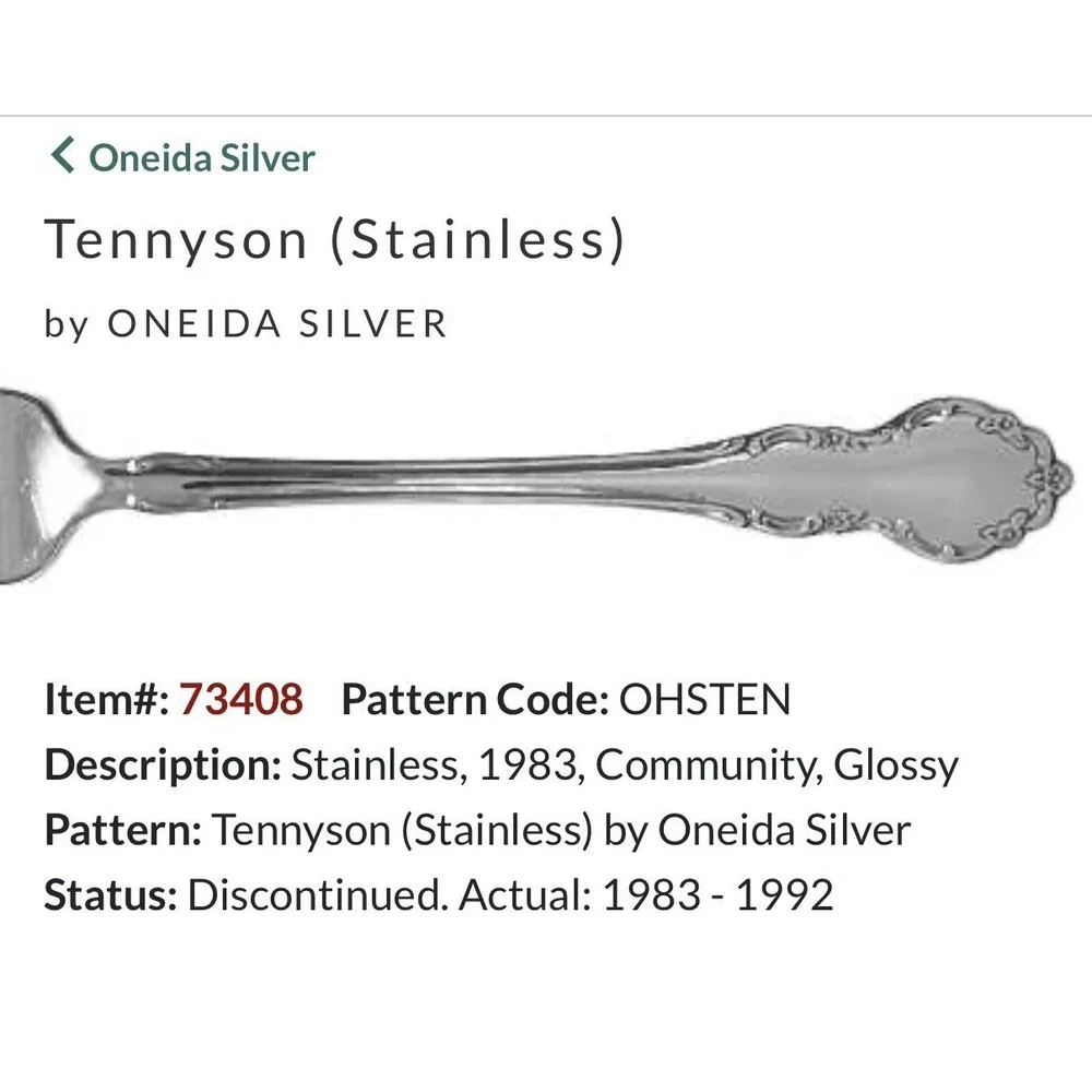 Oneida Community TENNYSON Stainless Heirloom Glossy Silverware 3 Pcs Retired LOT